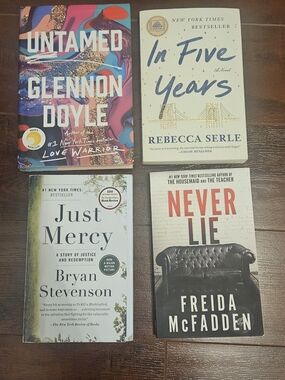 Bestseller Books- Untamed, In Five Years, Just Mercy, Never Lie Freida MCFADDEN